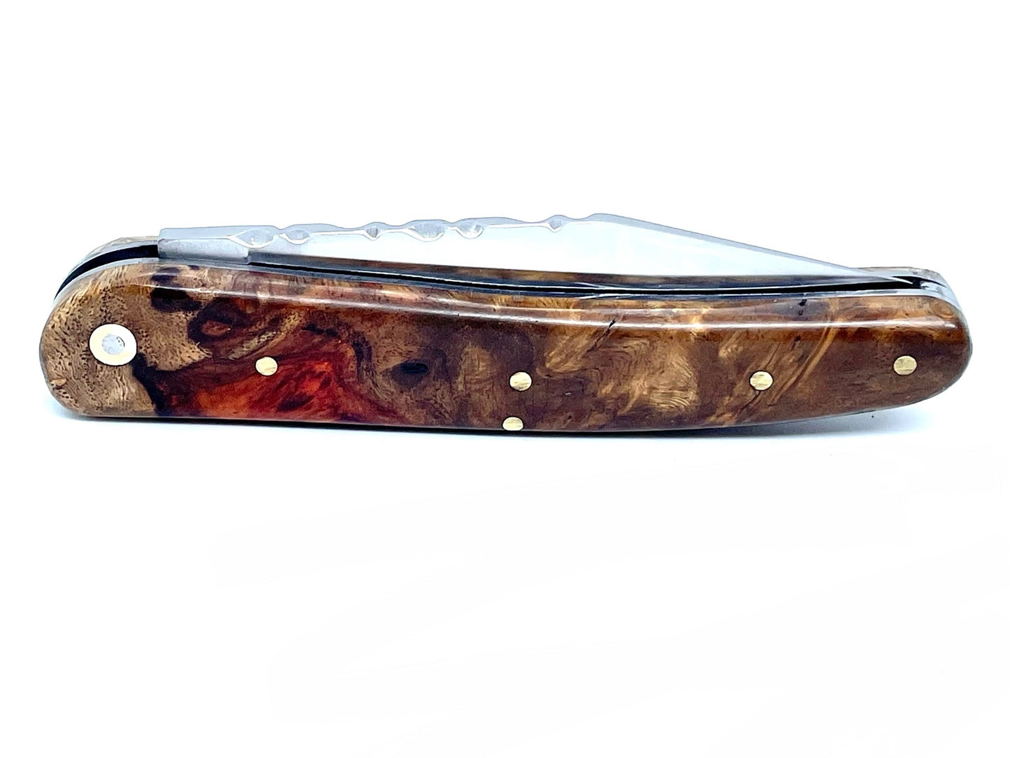 Coutellerie Passarelli - Couteau Alsacien lame pliable 10 cm 
Loupe d’amboine