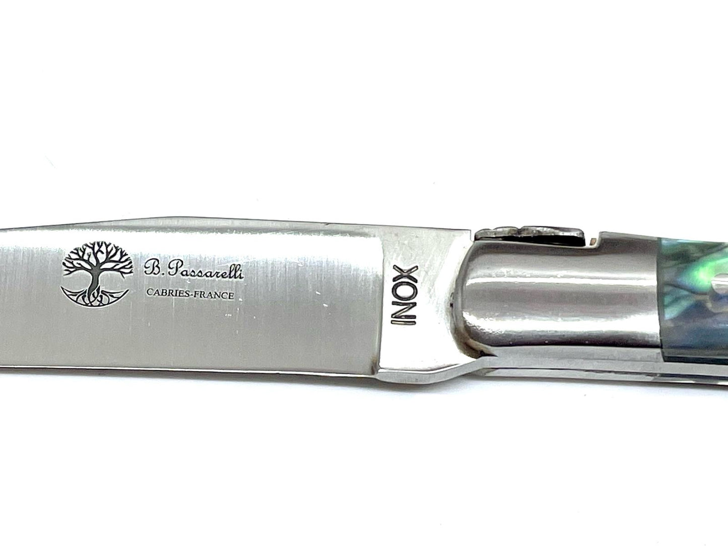 Coutellerie Passarelli - Coffret de 6 couteaux Laguiole lame pliable 12 cm Abalone