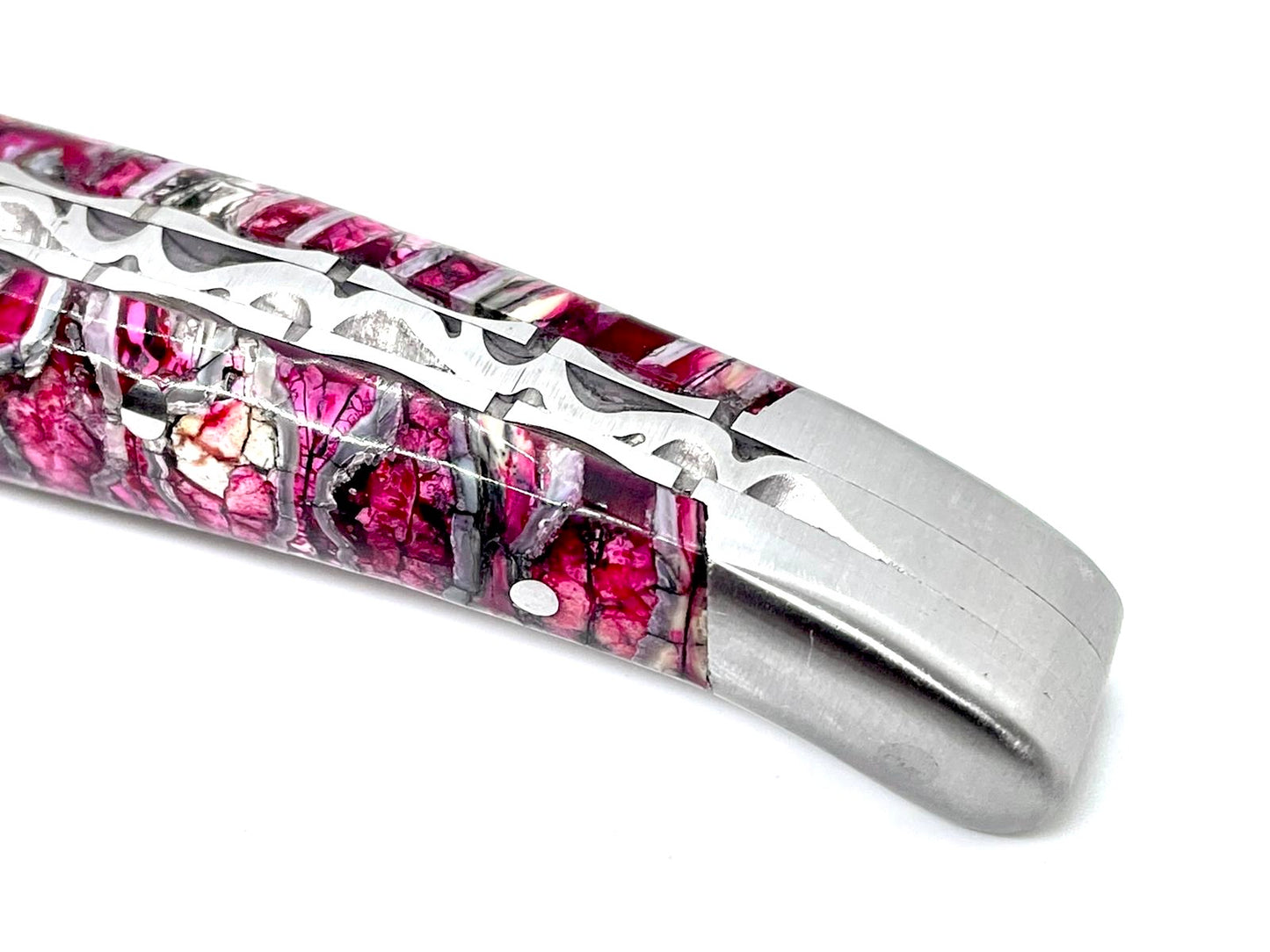 Coutellerie Passarelli - Couteau Laguiole lame pliable 12cm molaire de mammouth teintée