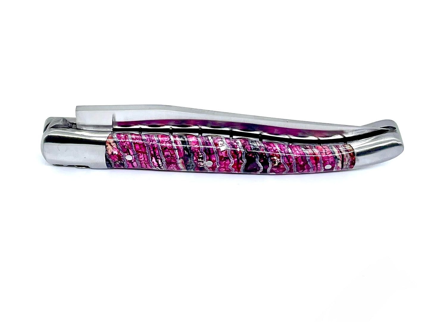 Coutellerie Passarelli - Couteau Laguiole lame pliable 12cm molaire de mammouth teintée