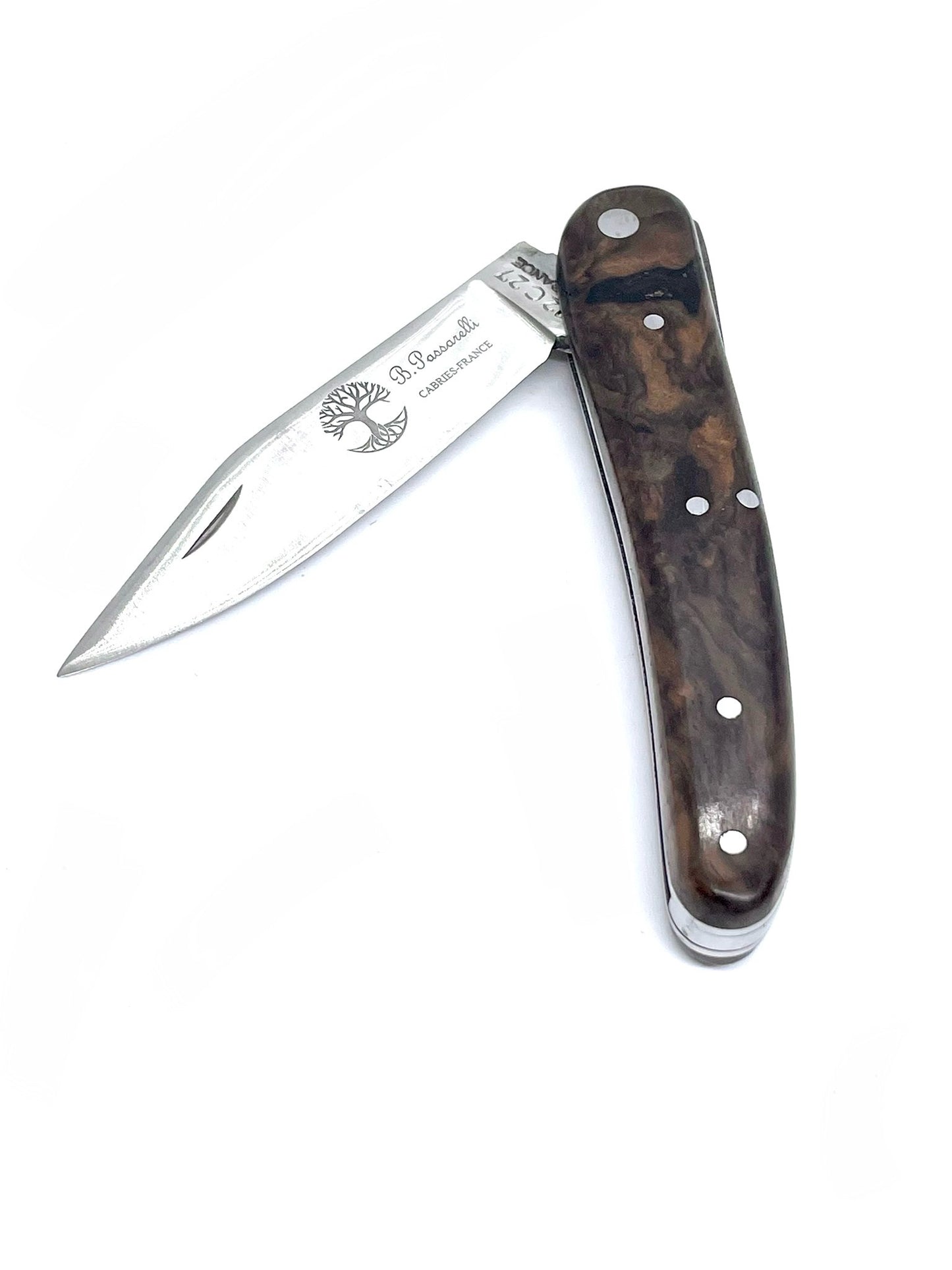 Modellmesser aus Alpenmaser-Walnussholz