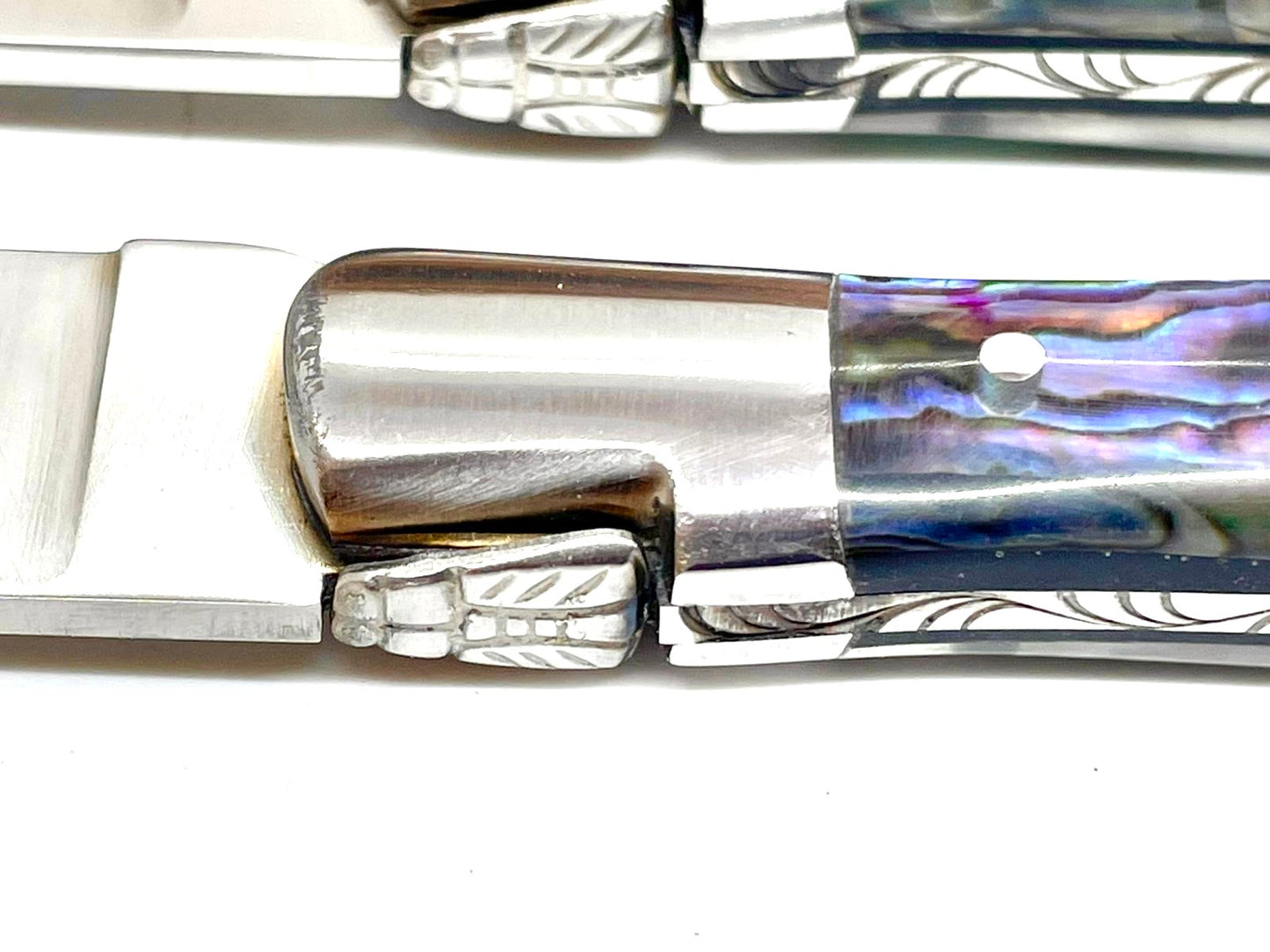 Coutellerie Passarelli - Coffret de 6 couteaux Laguiole lame pliable 12 cm Abalone