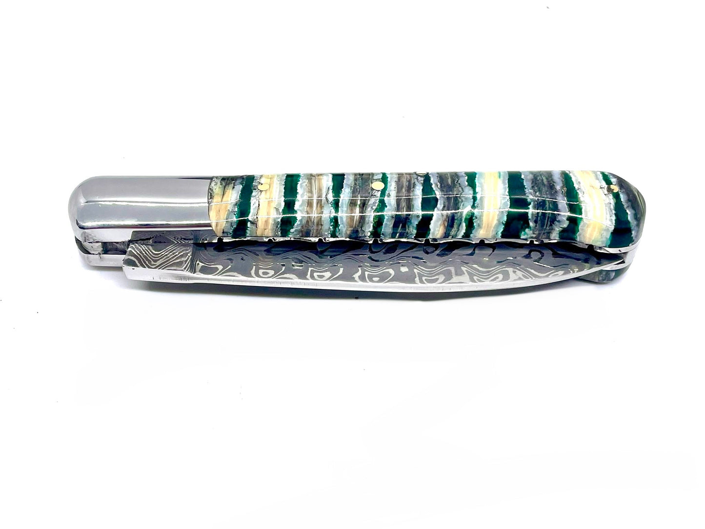 Coutellerie Passarelli - Couteau Yssingeaux lame pliable 10,5 cm molaire de mammouth stabilisée et teintée