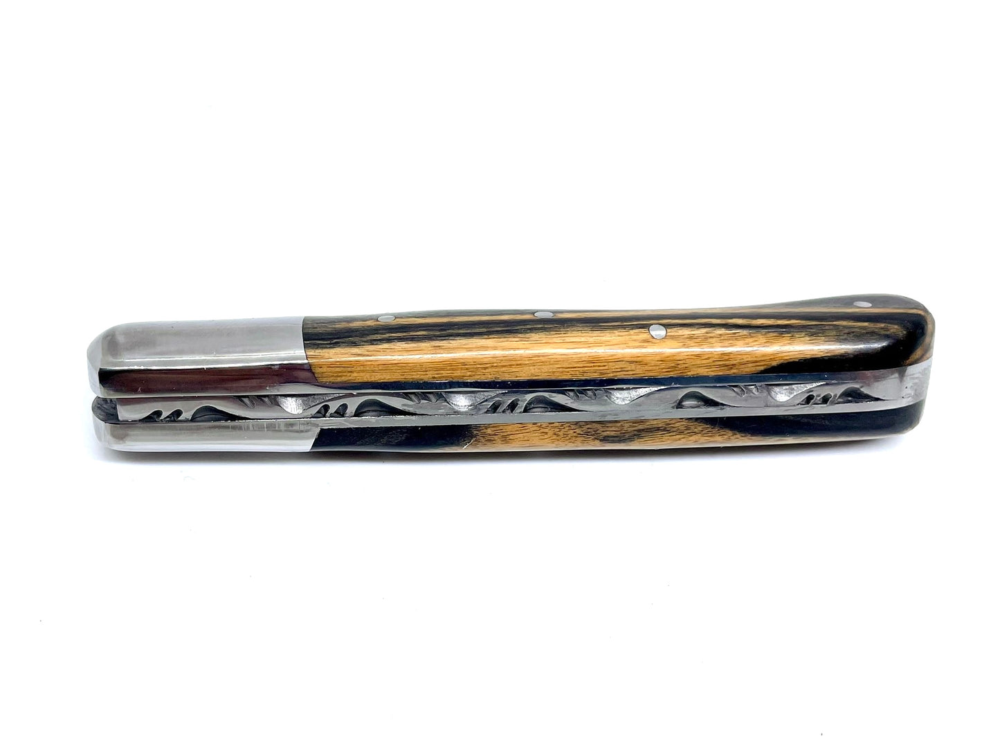 Coutellerie Passarelli - Couteau Aurillac lame de Damas 10.5 cm Ébène royale du Laos