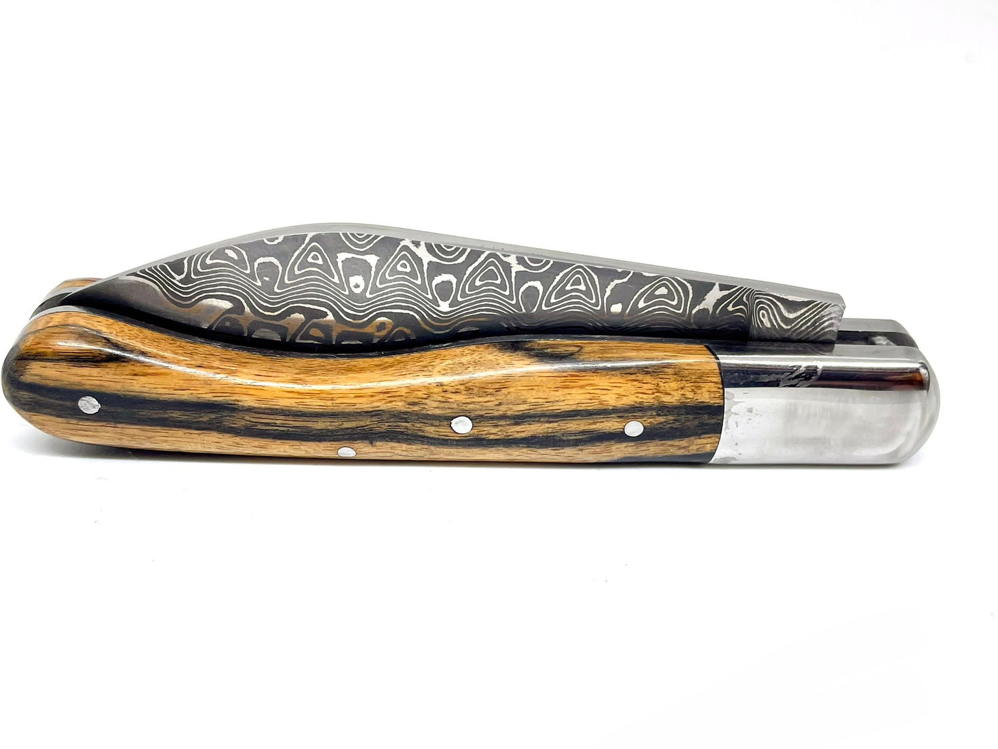 Coutellerie Passarelli - Couteau Aurillac lame de Damas 10.5 cm Ébène royale du Laos