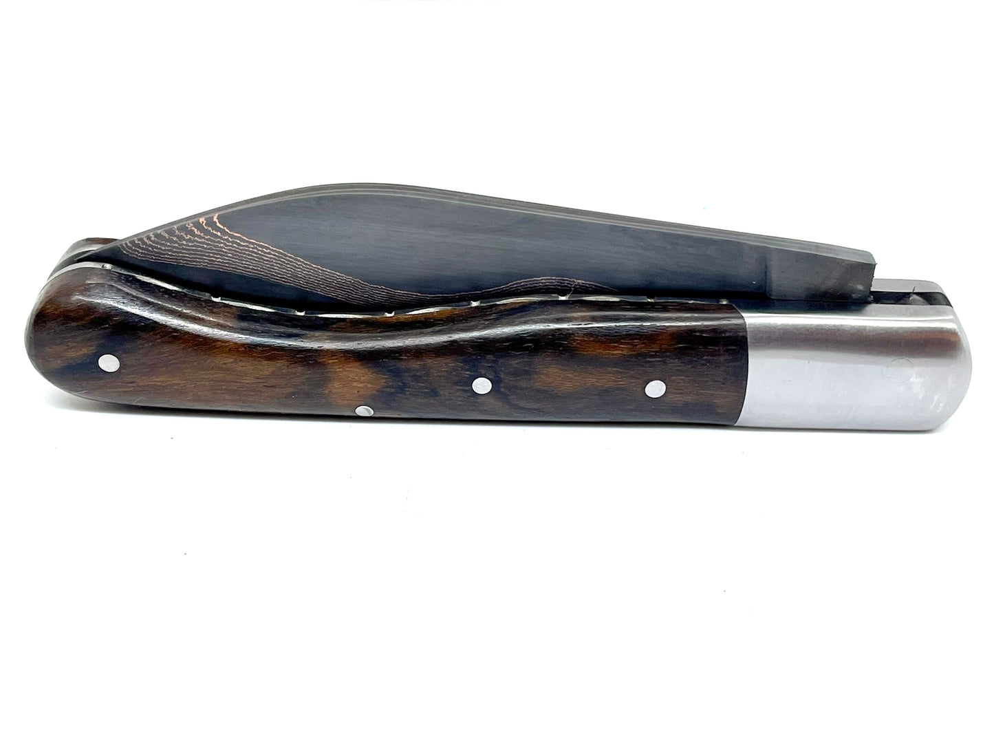 Coutellerie Passarelli - Couteau Aurillac lame de Damas Baker Forge - Coppermascus - Dark Mai 10.5 cm en Ziricote