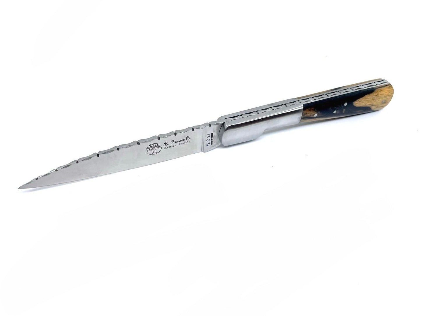 Coutellerie Passarelli - Couteau Vendetta lame pliable 13 cm Ebène Royale du Laos