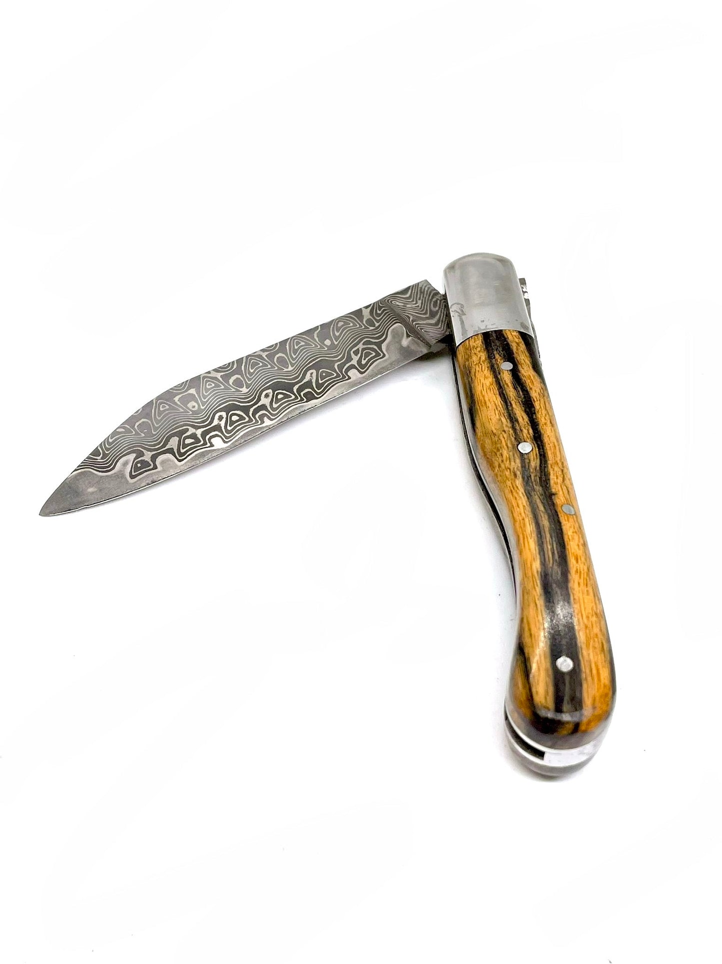 Coutellerie Passarelli - Couteau Aurillac lame de Damas 10.5 cm Ébène royale du Laos
