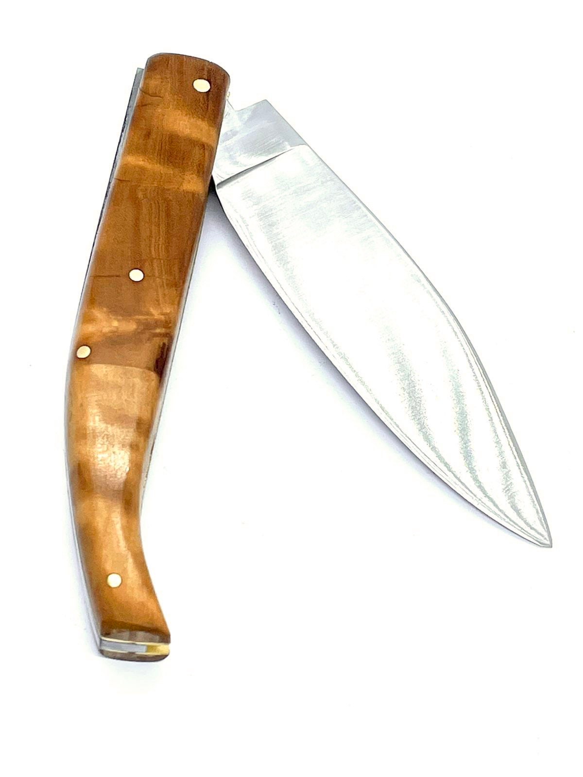 Coutellerie Passarelli - Couteau Saint-Amand lame pliable 11 cm en Olivier centenaire de Provence