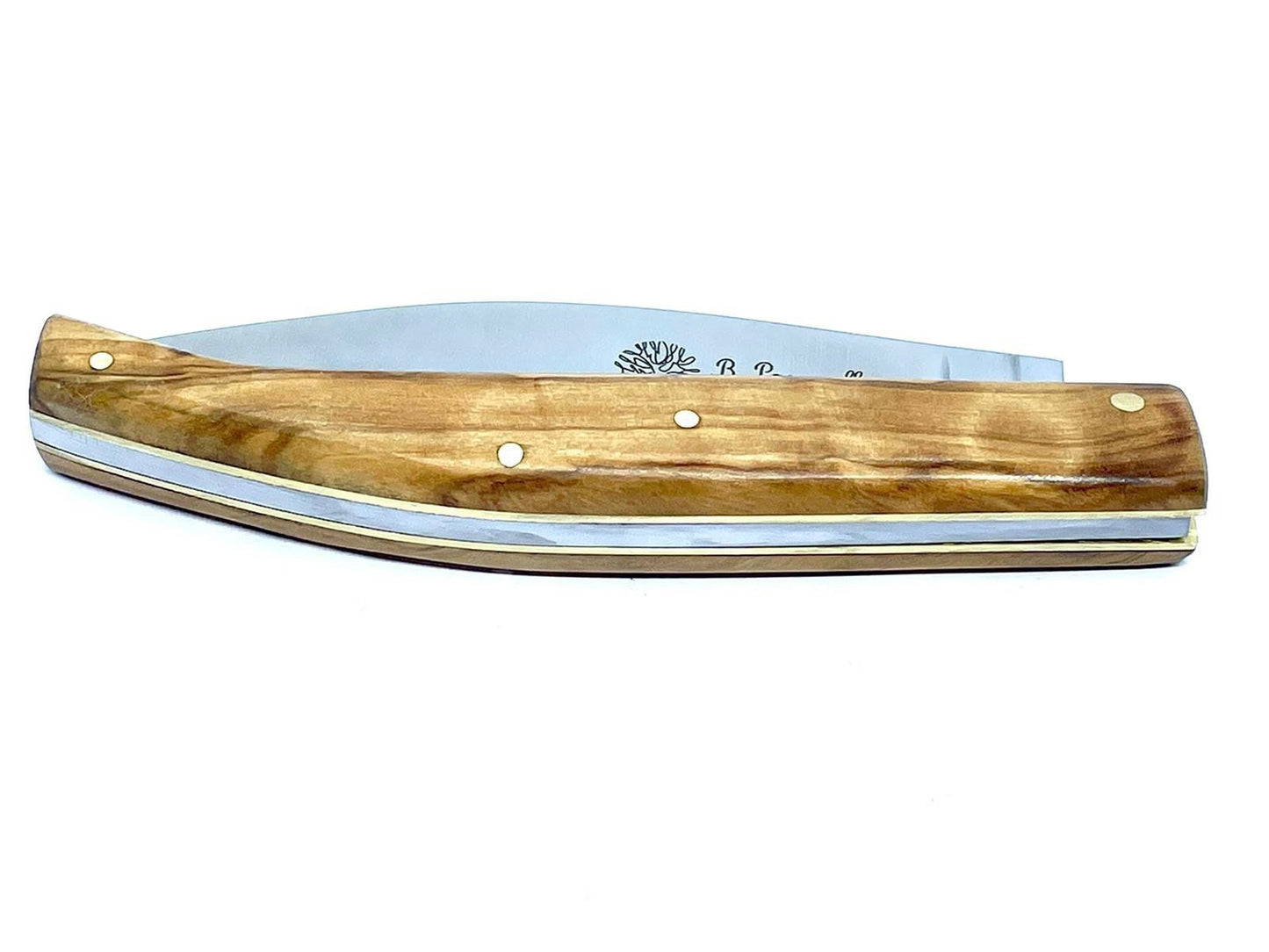 Coutellerie Passarelli - Couteau Saint-Amand lame pliable 11 cm en Olivier centenaire de Provence