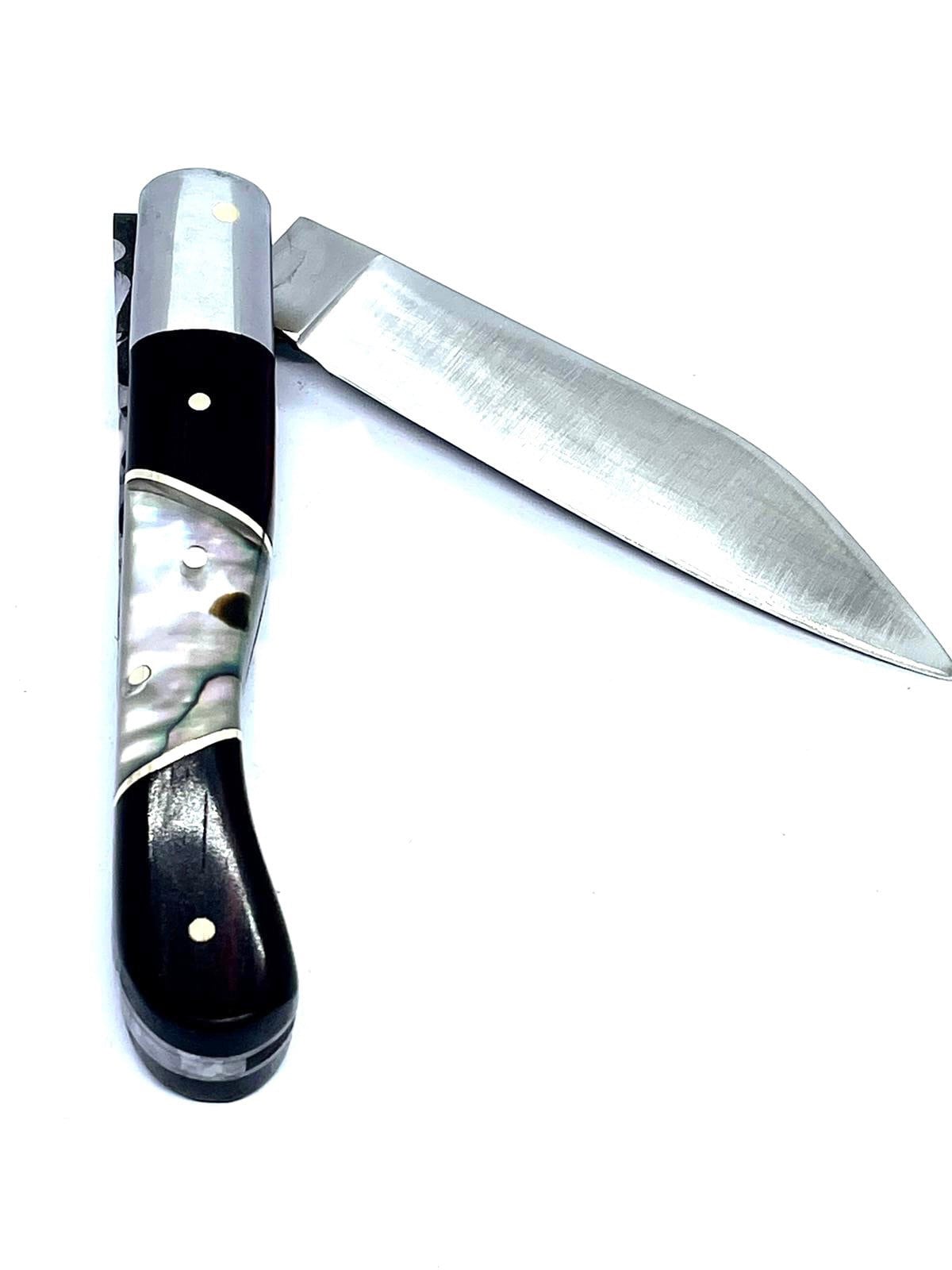 Coutellerie Passarelli - Couteau Aurillac lame pliable 10.5 cm Palissandre rouge de Madagascar et abalone