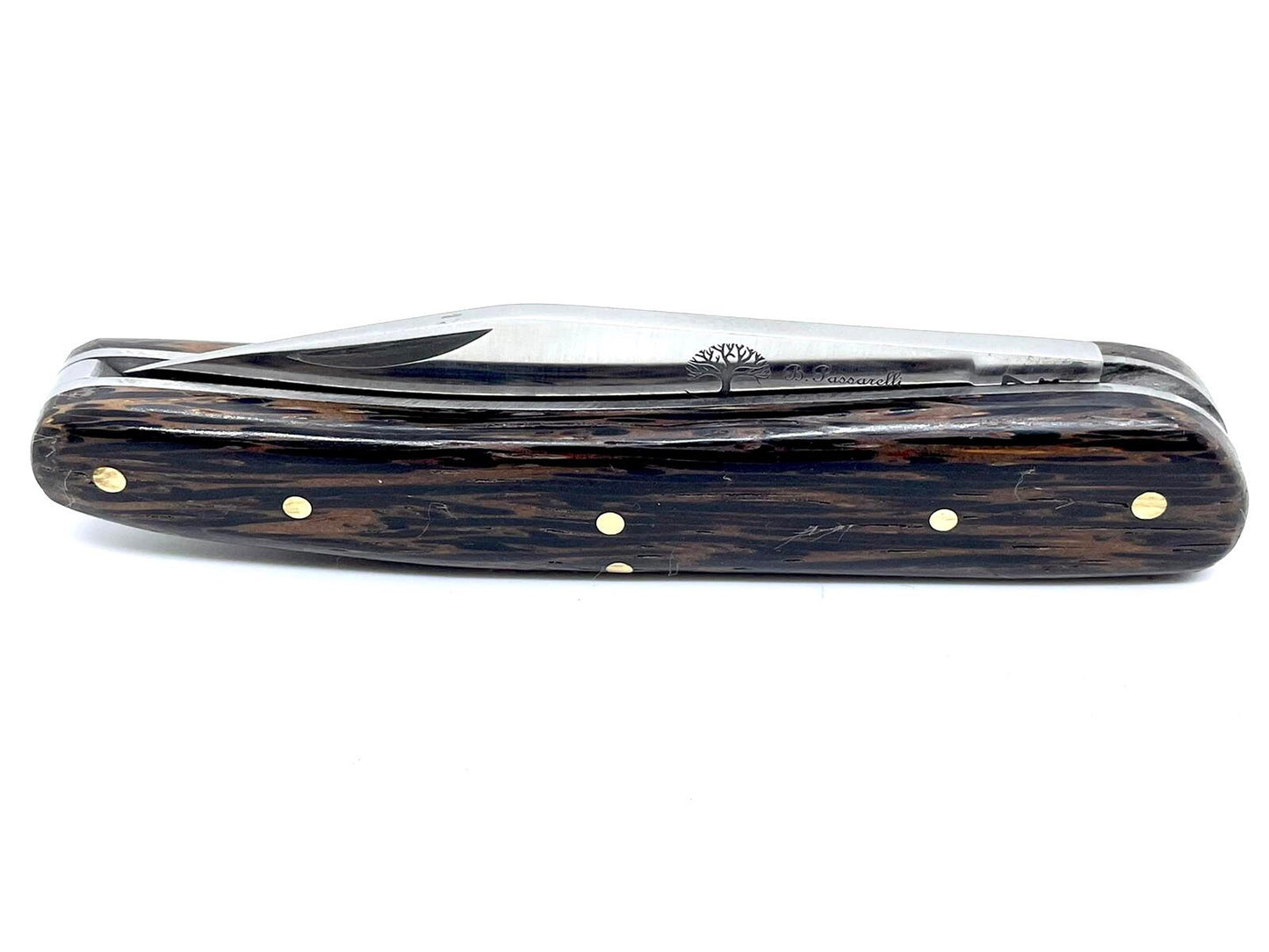 Coutellerie Passarelli - Couteau Alsacien lame pliable 10 cm Bois de palmier noir