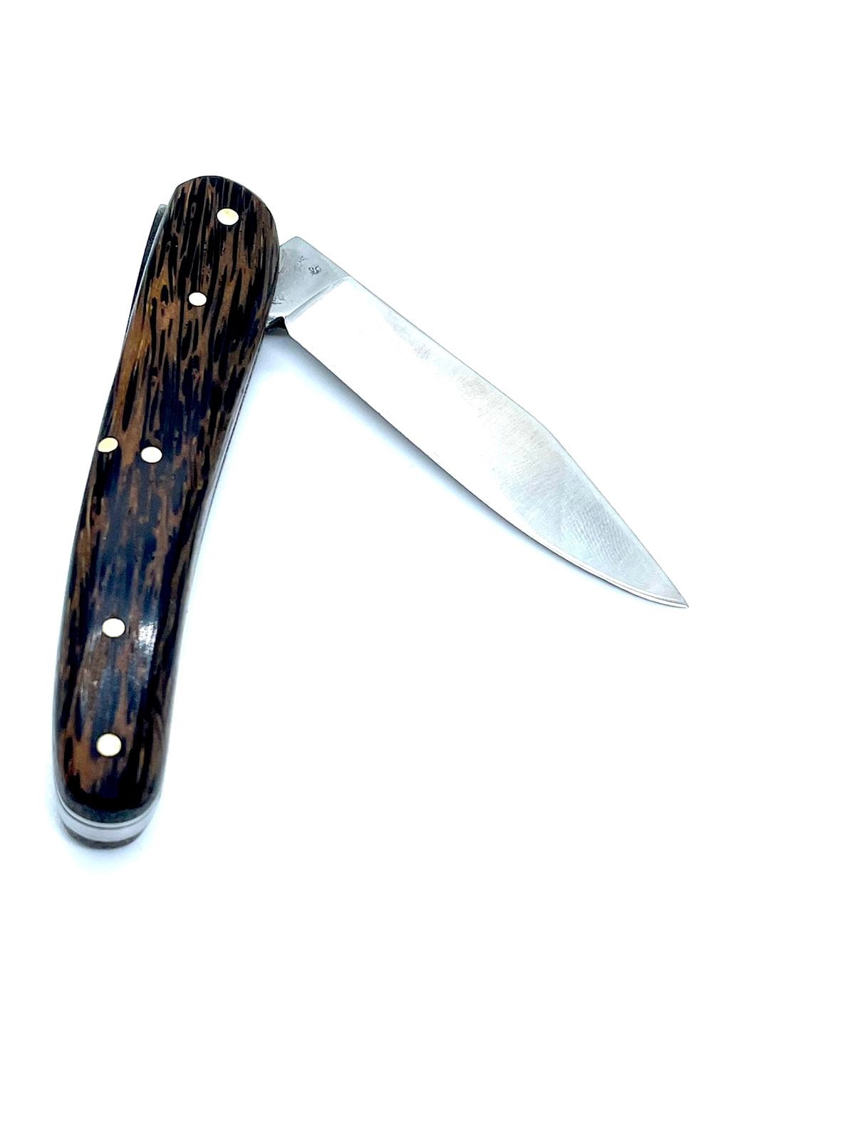 Coutellerie Passarelli - Couteau Alsacien lame pliable 10 cm Bois de palmier noir