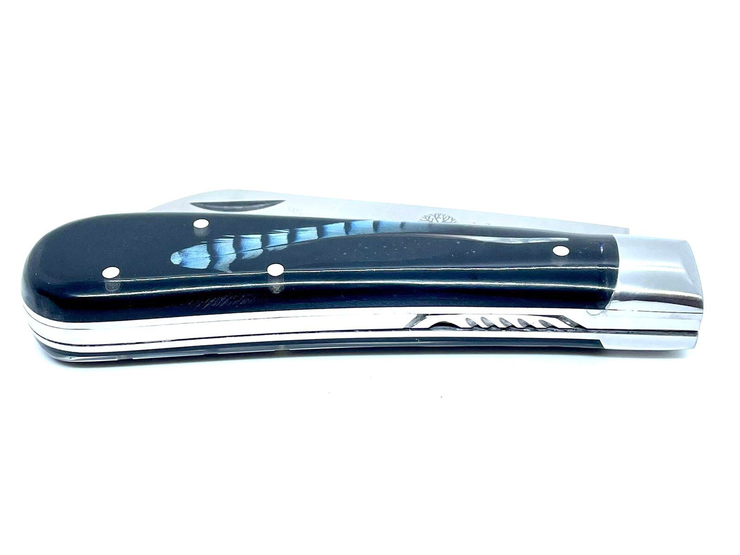 Coutellerie Passarelli - Couteau London lame pliable 10cm Plume de geai