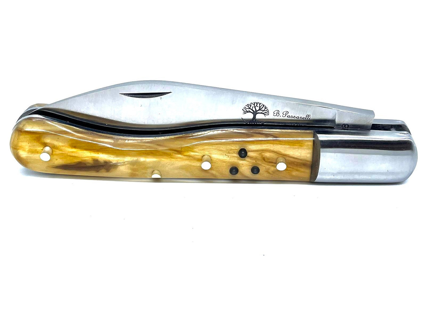 Waldschnepfen-Malerfeder und Aurillac-Modellmesser-Jagdkugeln in Olivier