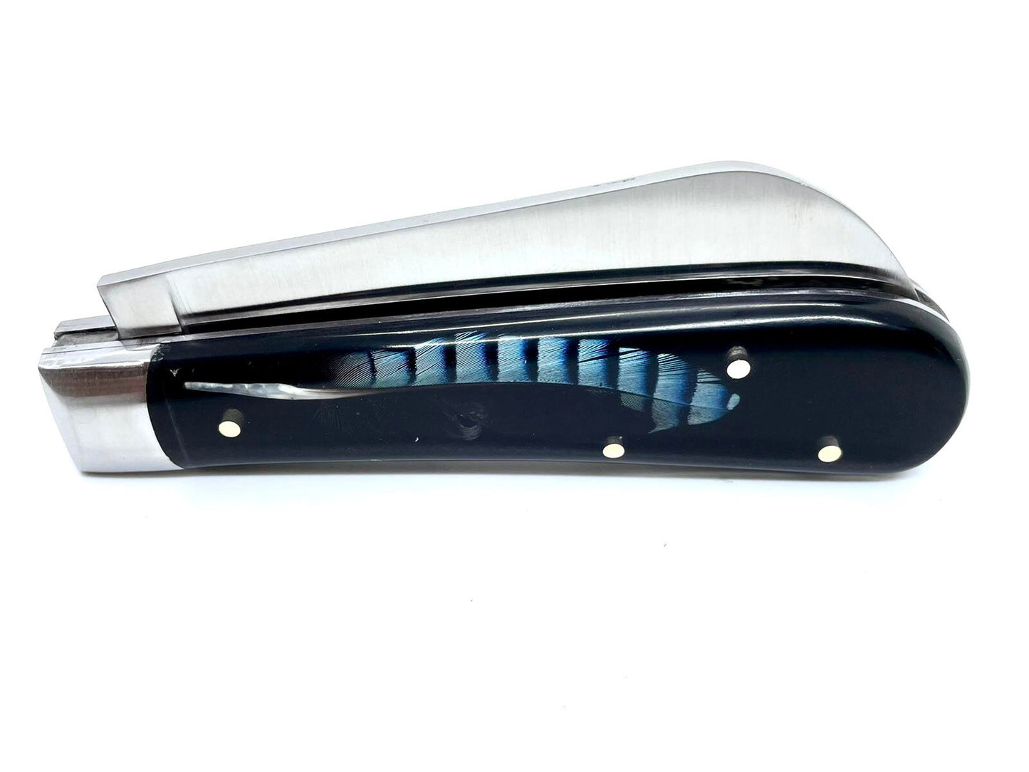 Coutellerie Passarelli - Couteau London lame pliable 10cm Plume de geai