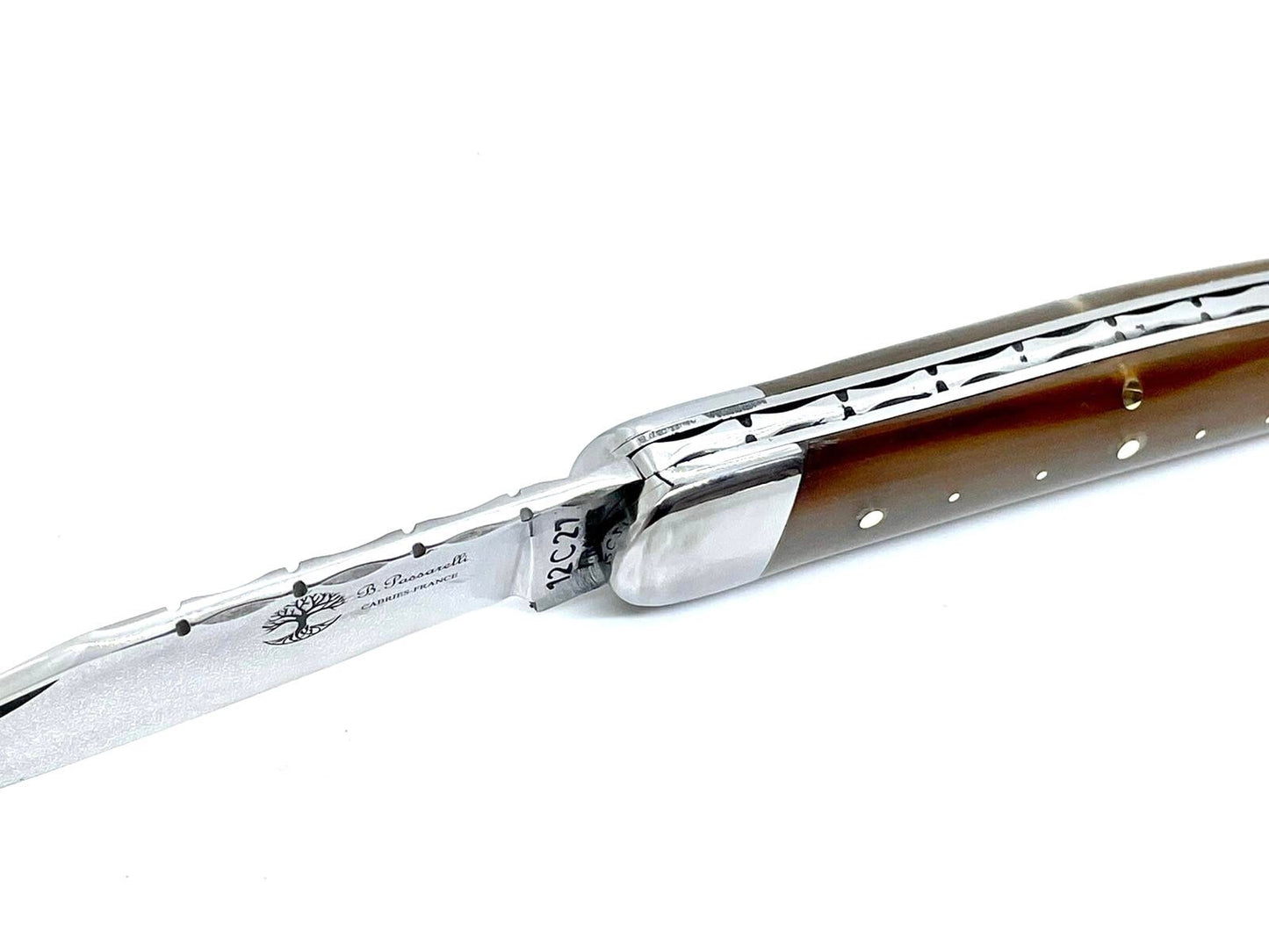 Coutellerie Passarelli - Couteau Alsacien lame pliable 10 cm Corne de zébu