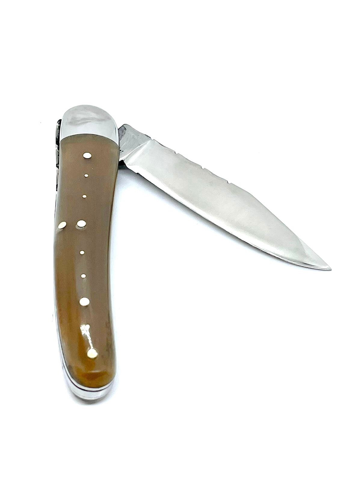 Coutellerie Passarelli - Couteau Alsacien lame pliable 10 cm Corne de zébu