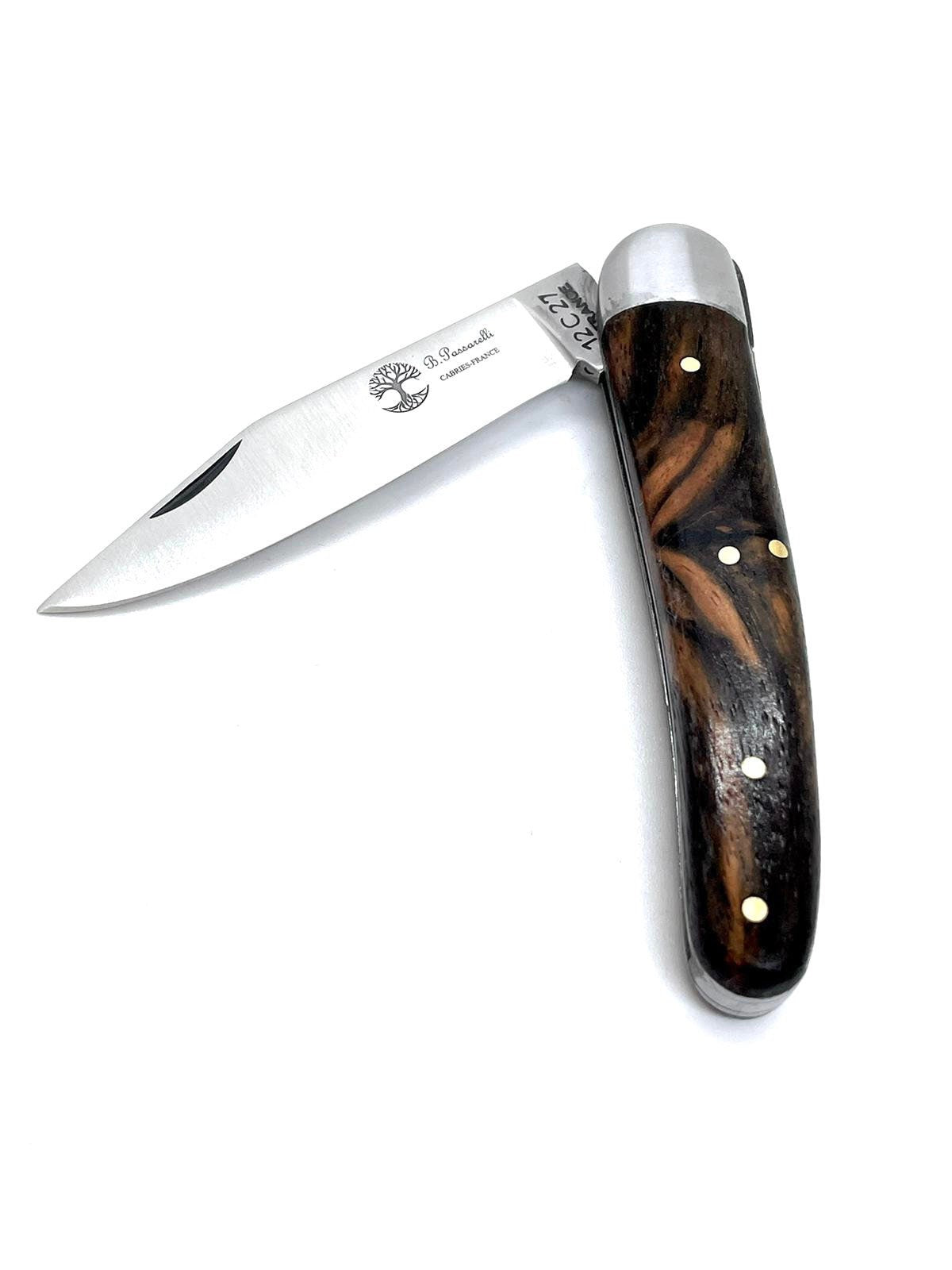 Coutellerie Passarelli - Couteau Alsacien lame pliable 10 cm Ebène de Macassar