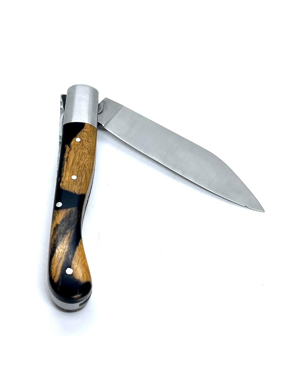 Coutellerie Passarelli - Couteau Aurillac lame pliable 10.5 cm Ébène royal du Laos