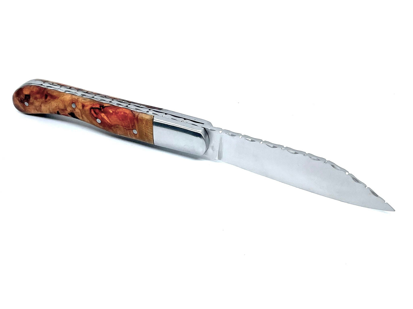 Coutellerie Passarelli - Couteau Aurillac lame pliable 10.5 cm Loupe d’Amboine