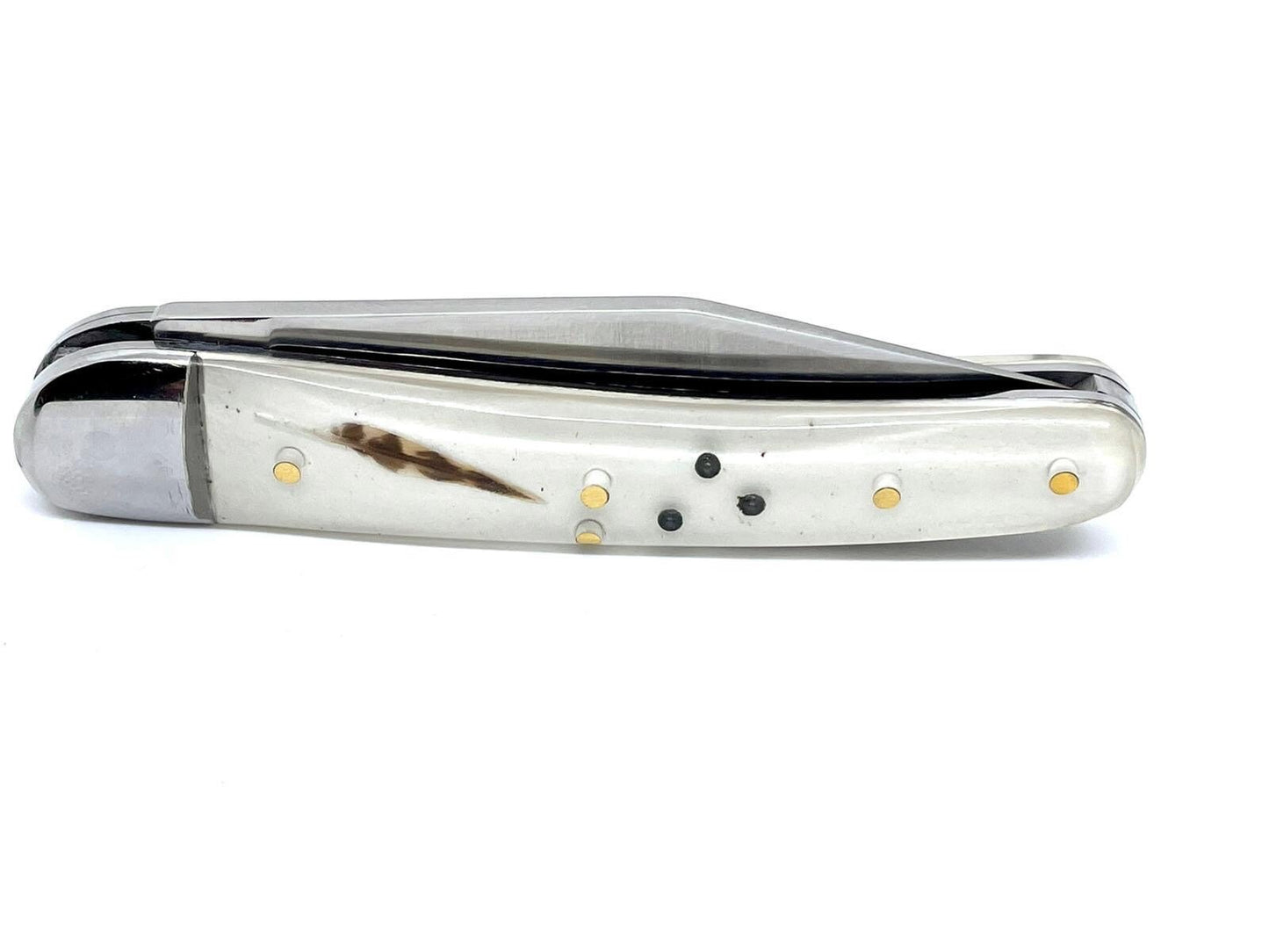 Coutellerie Passarelli - Couteau Alsacien lame pliable 10 cm Plume du peintre de bécasse et plombs de chasse