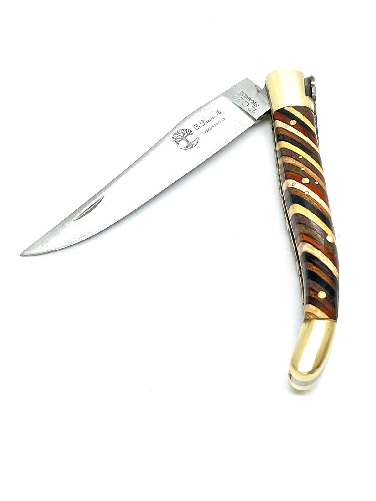 Laguiole knife segmented precious wood