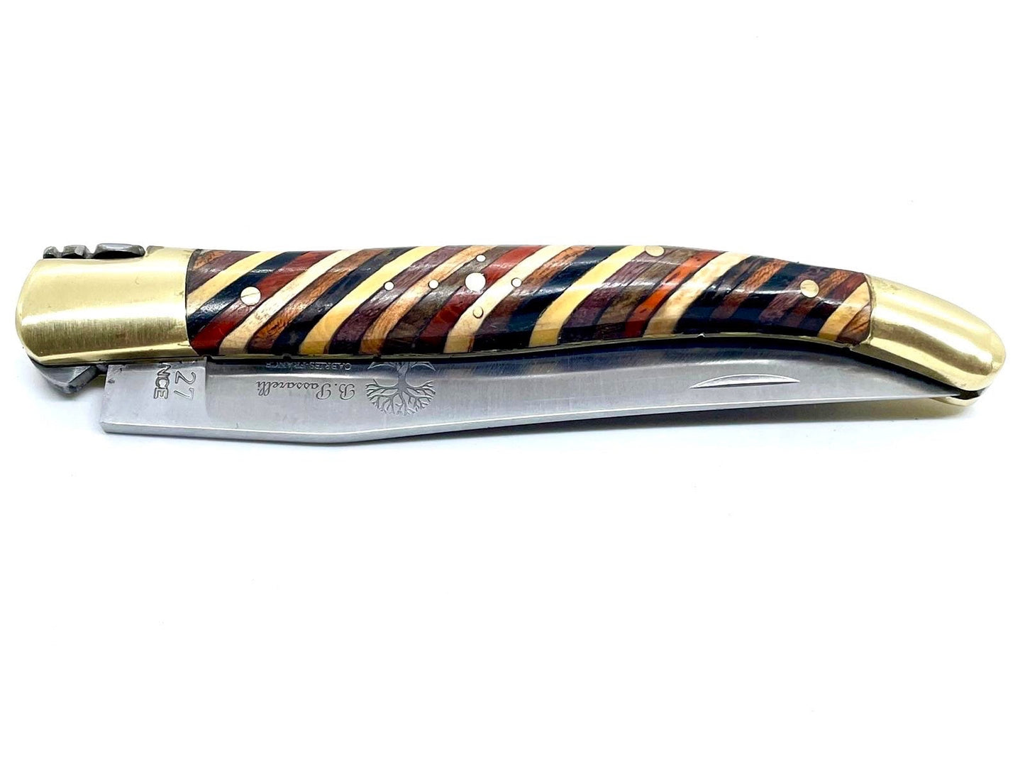 Laguiole knife segmented precious wood