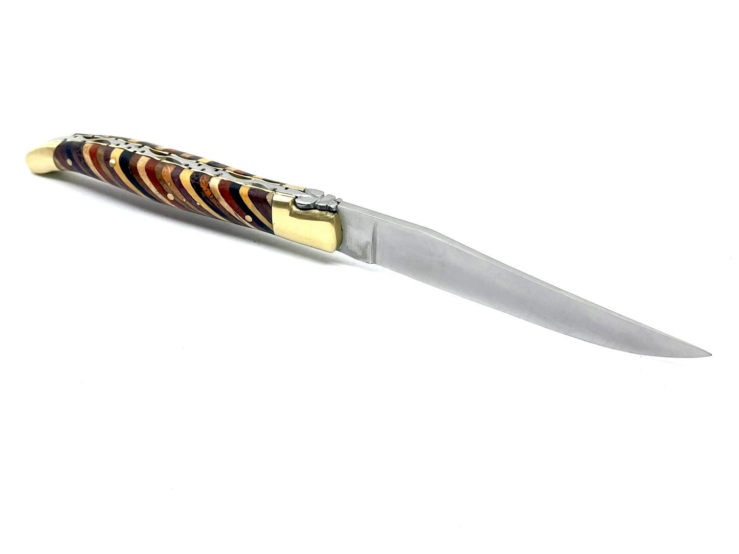 Laguiole knife segmented precious wood