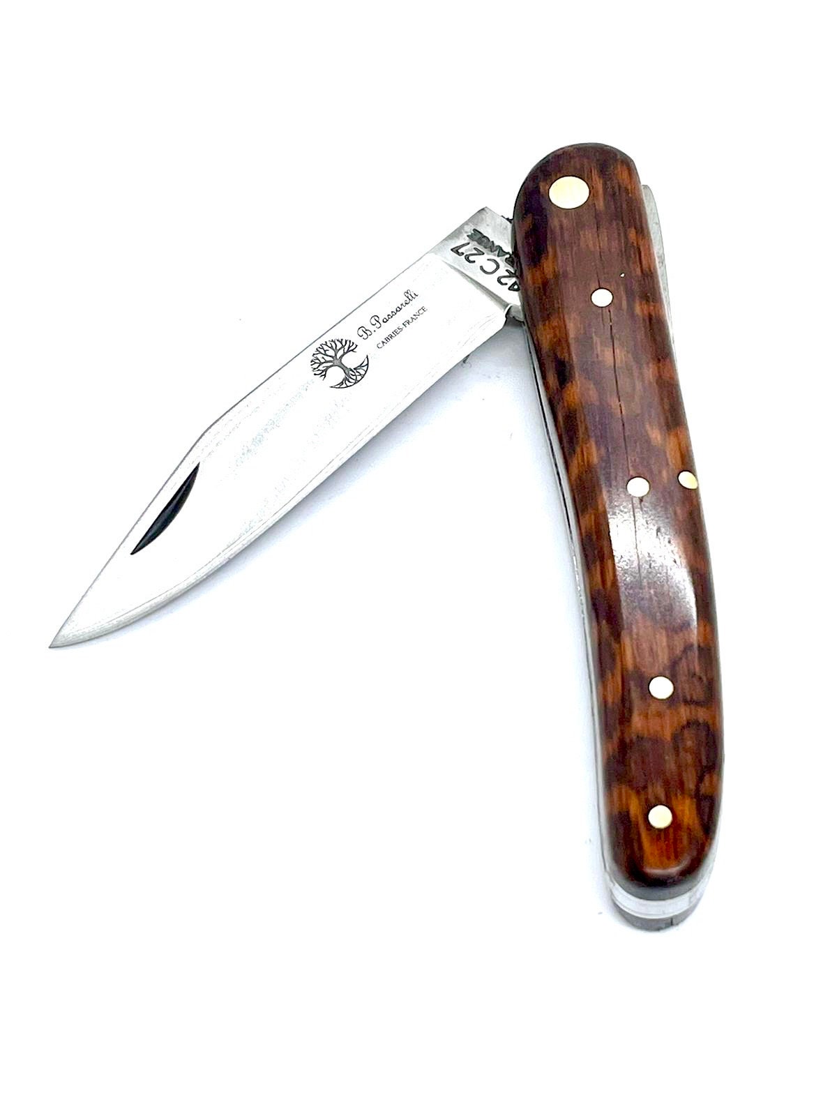 Coutellerie Passarelli - Couteau Alsacien lame pliable 10 cm Amourette, bois d’Amazonie