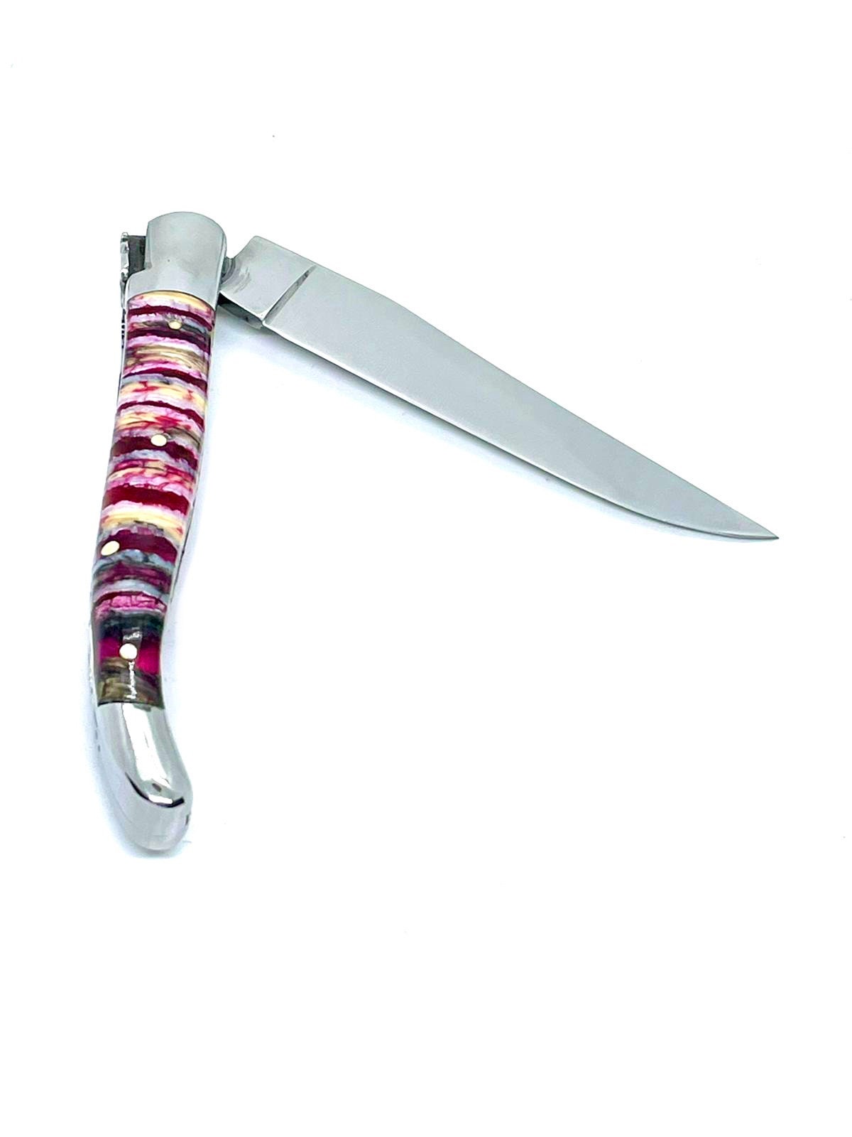 Rotes Mammut-Backenzahn-Laguiole-Messer