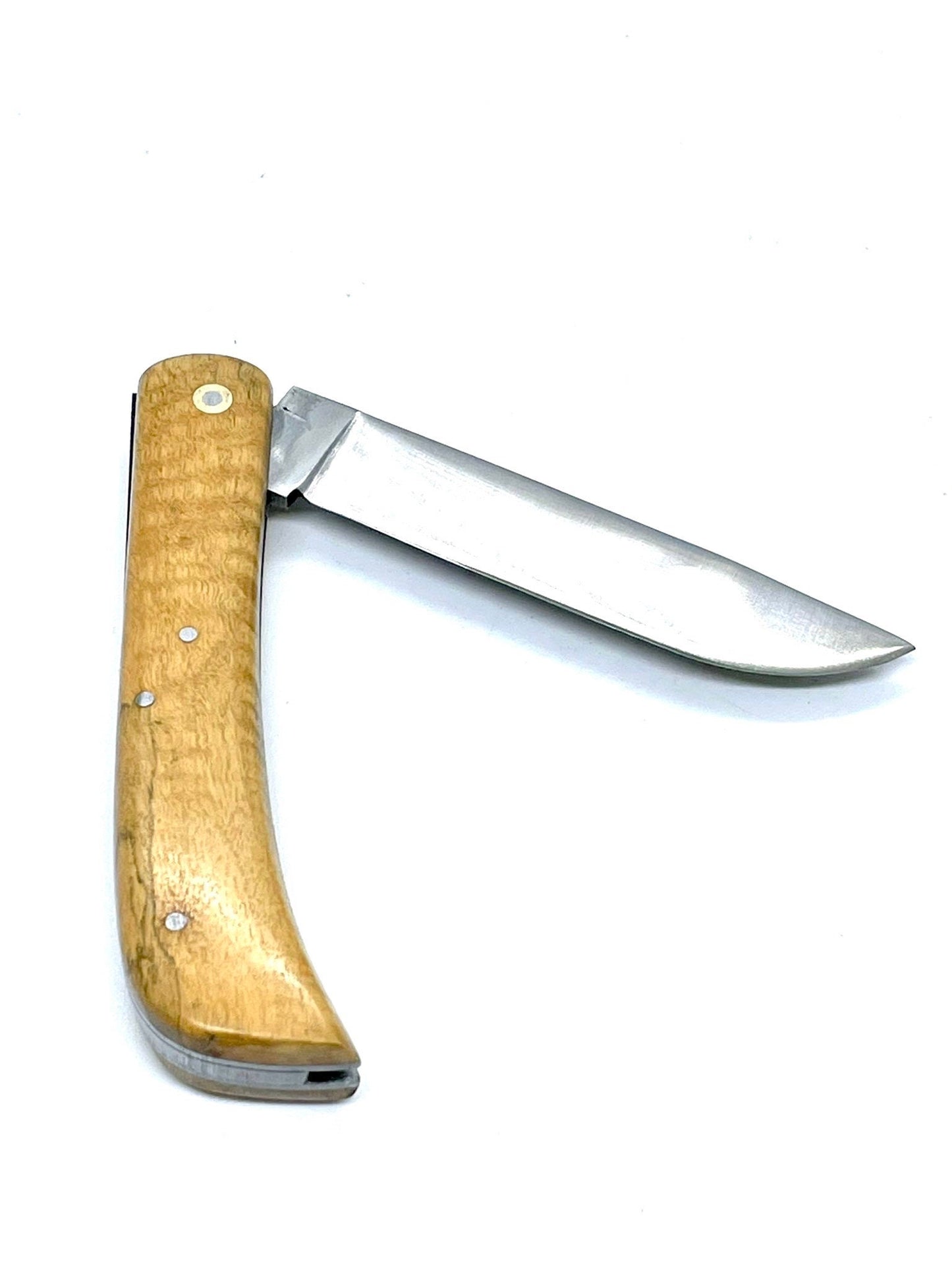 Coutellerie Passarelli - Couteau Mineur lame pliable 10 cm Ébène blanche du Laos