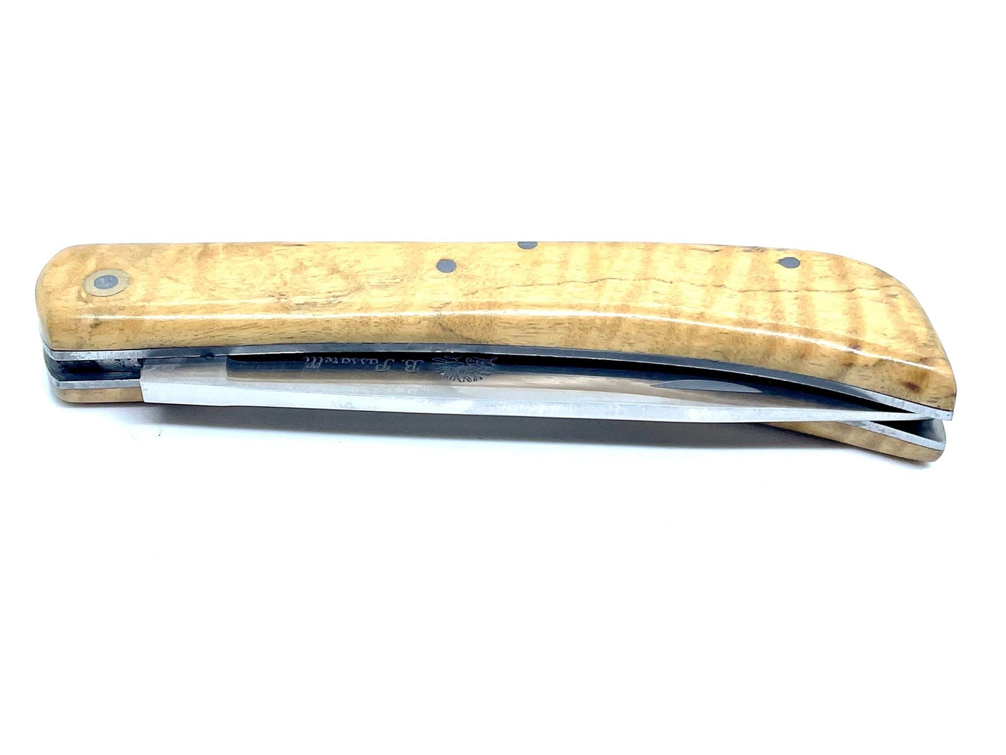 Coutellerie Passarelli - Couteau Mineur lame pliable 10 cm Ébène blanche du Laos