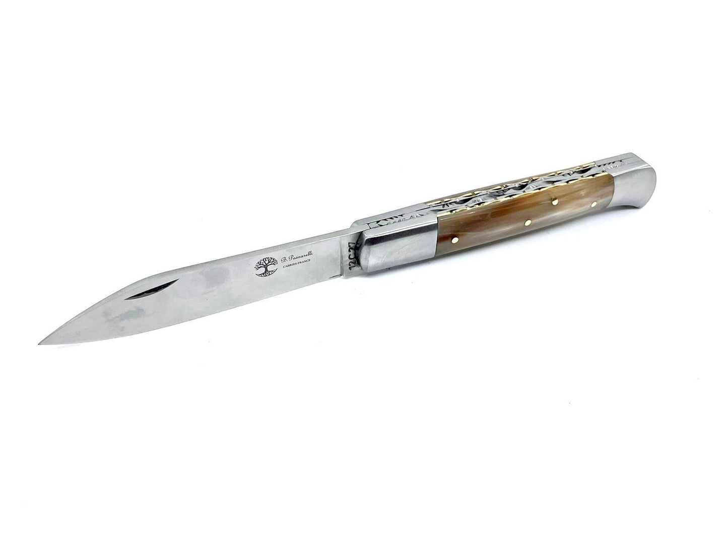 Coutellerie Passarelli - Couteau Roquefort lame pliable 11,5 cm Corne de Zébu