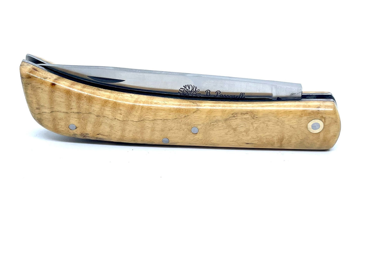 Coutellerie Passarelli - Couteau Mineur lame pliable 10 cm Ébène blanche du Laos