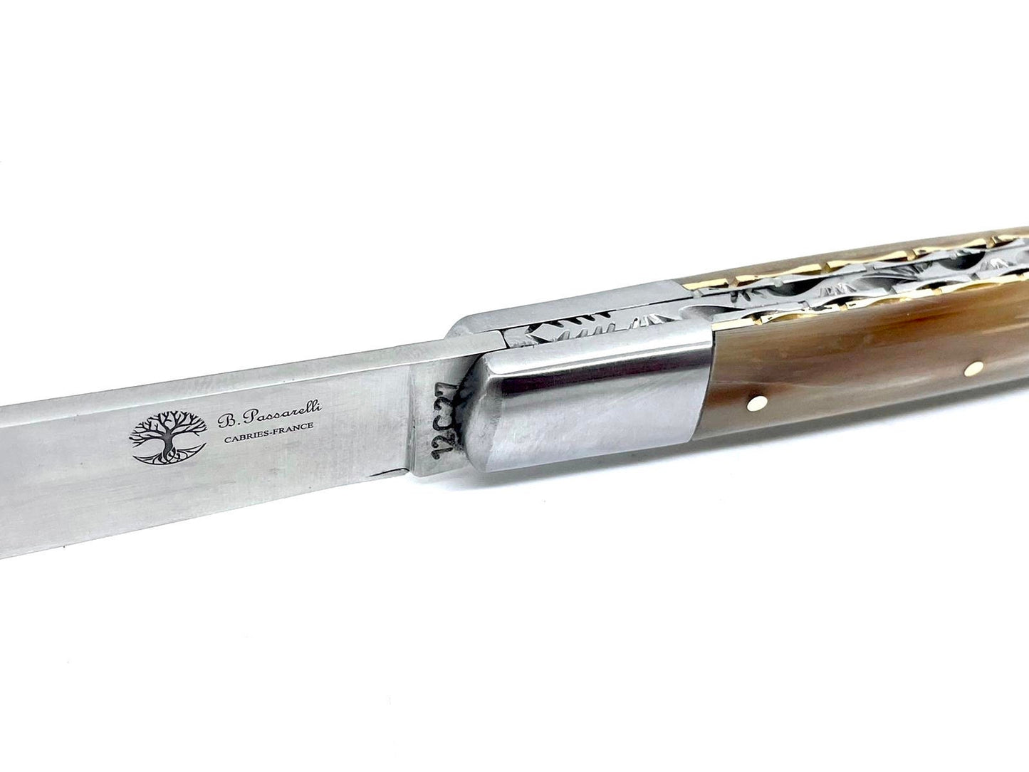 Coutellerie Passarelli - Couteau Roquefort lame pliable 11,5 cm Corne de Zébu