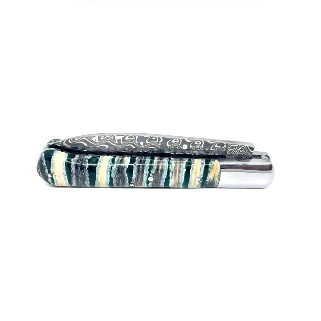 Coutellerie Passarelli - Couteau Yssingeaux lame pliable 10,5 cm molaire de mammouth stabilisée et teintée