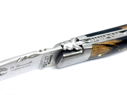 Coutellerie Passarelli - Couteau Laguiole lame pliable 12cm Ébène royale du Laos