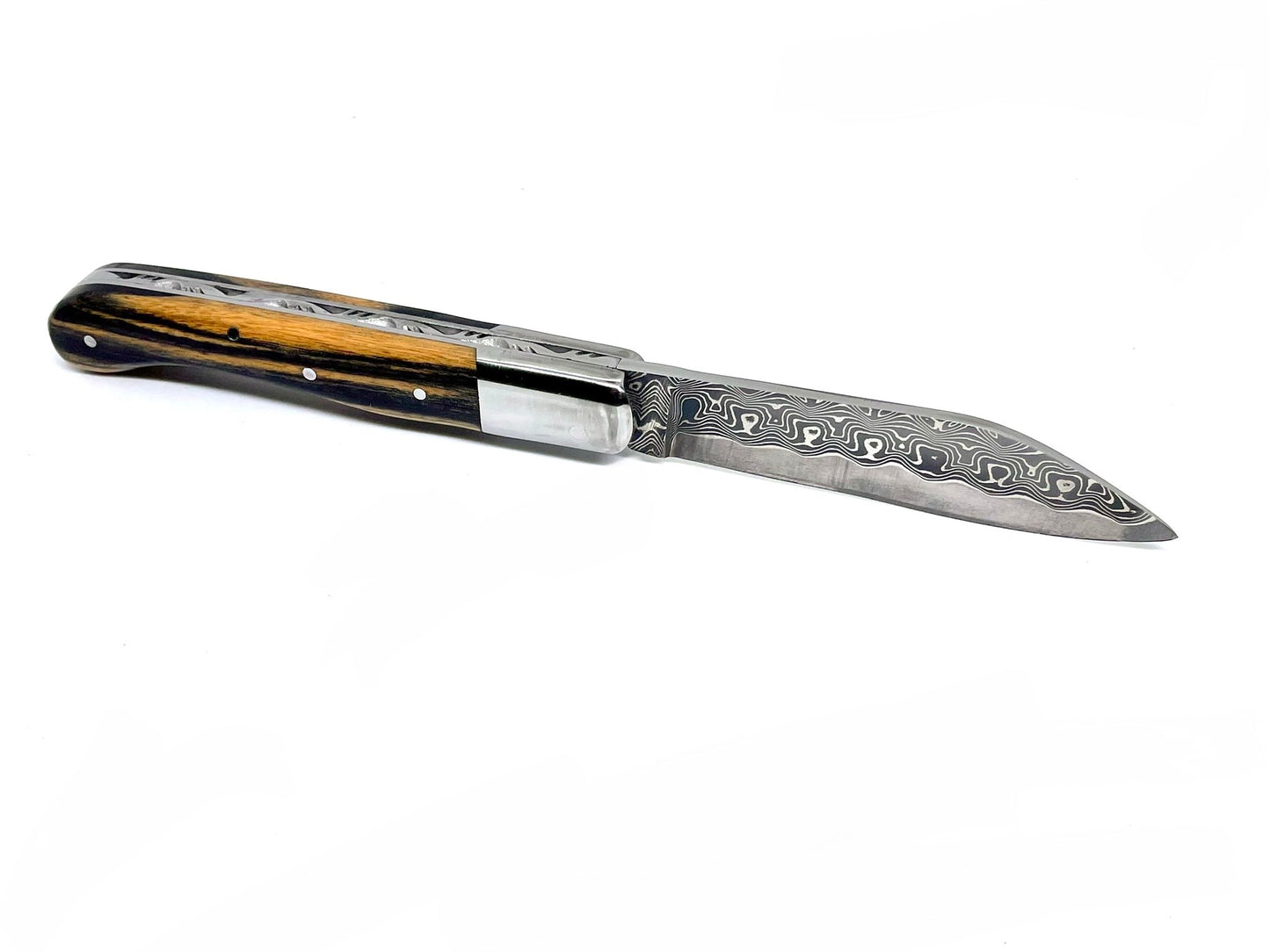 Coutellerie Passarelli - Couteau Aurillac lame de Damas 10.5 cm Ébène royale du Laos