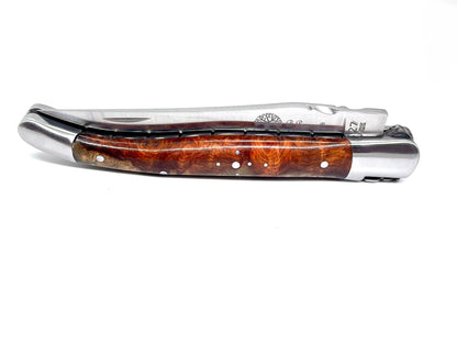 Coutellerie Passarelli - Couteau Laguiole lame pliable 12cm Loupe d’Amboine