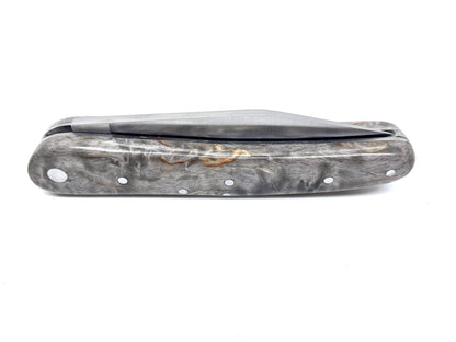 Coutellerie Passarelli - Couteau Alsacien lame pliable 10 cm Bouleau madré teinté et stabilisé anthracite