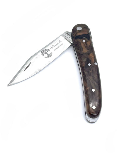 Modellmesser aus Alpenmaser-Walnussholz