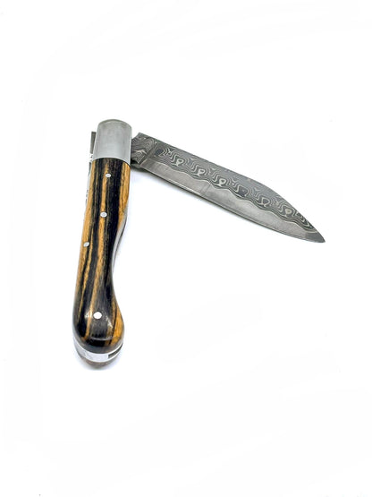 Coutellerie Passarelli - Couteau Aurillac lame de Damas 10.5 cm Ébène royale du Laos