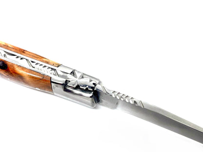 Coutellerie Passarelli - Couteau Laguiole Loupe de Cade lame pliable 12 cm