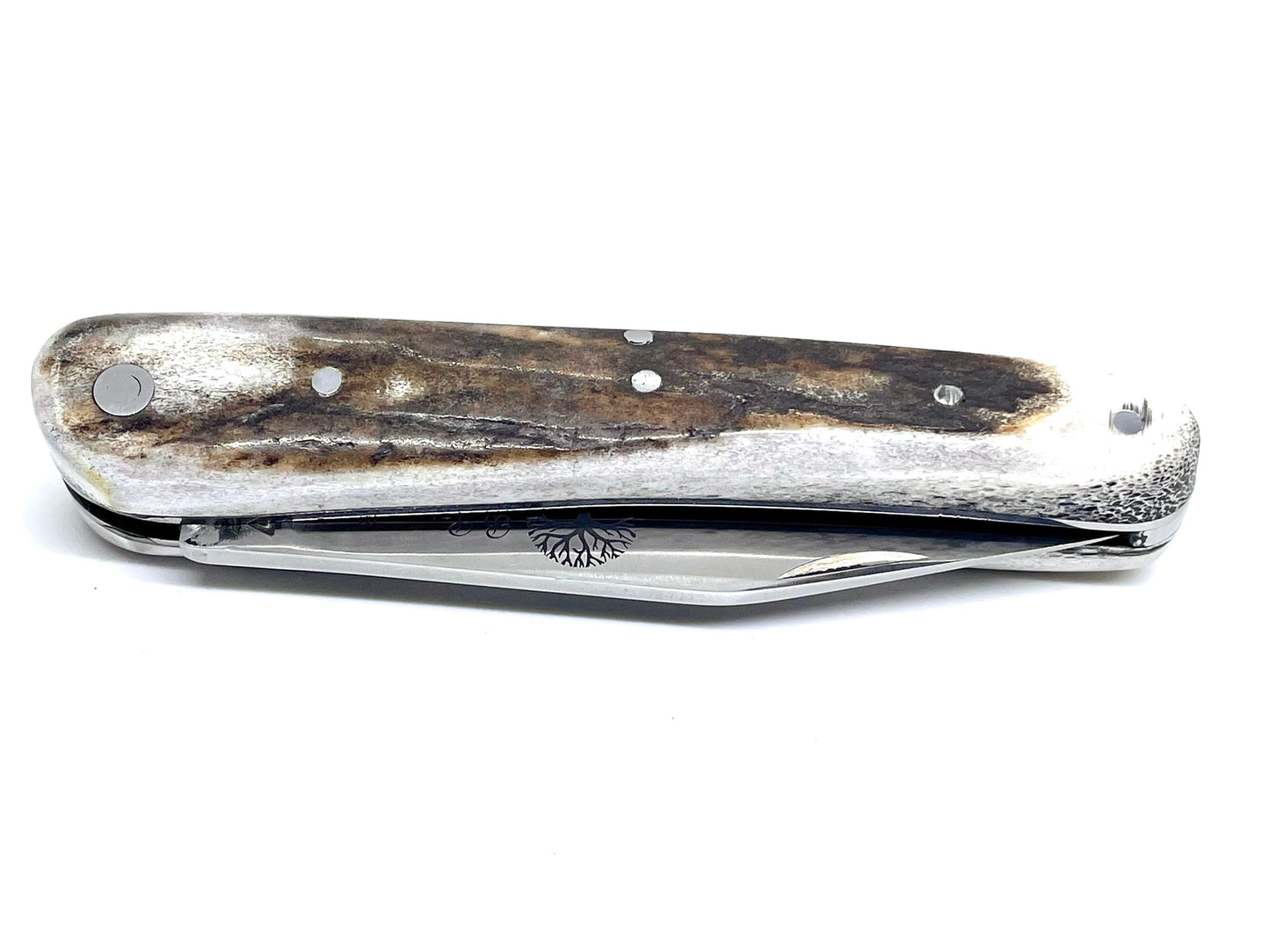 Coutellerie Passarelli - Couteau Alsacien lame pliable 10 cm Bois de Cerf