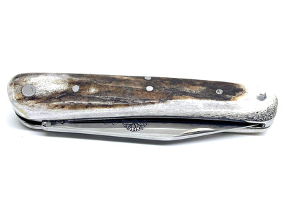 Coutellerie Passarelli - Couteau Alsacien lame pliable 10 cm Bois de Cerf