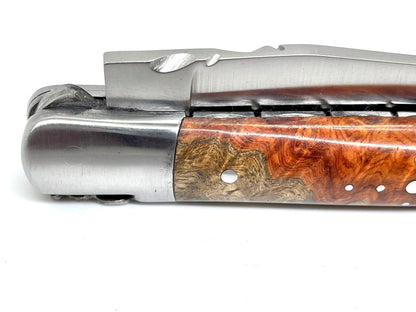 Coutellerie Passarelli - Couteau Laguiole lame pliable 12cm Loupe d’Amboine