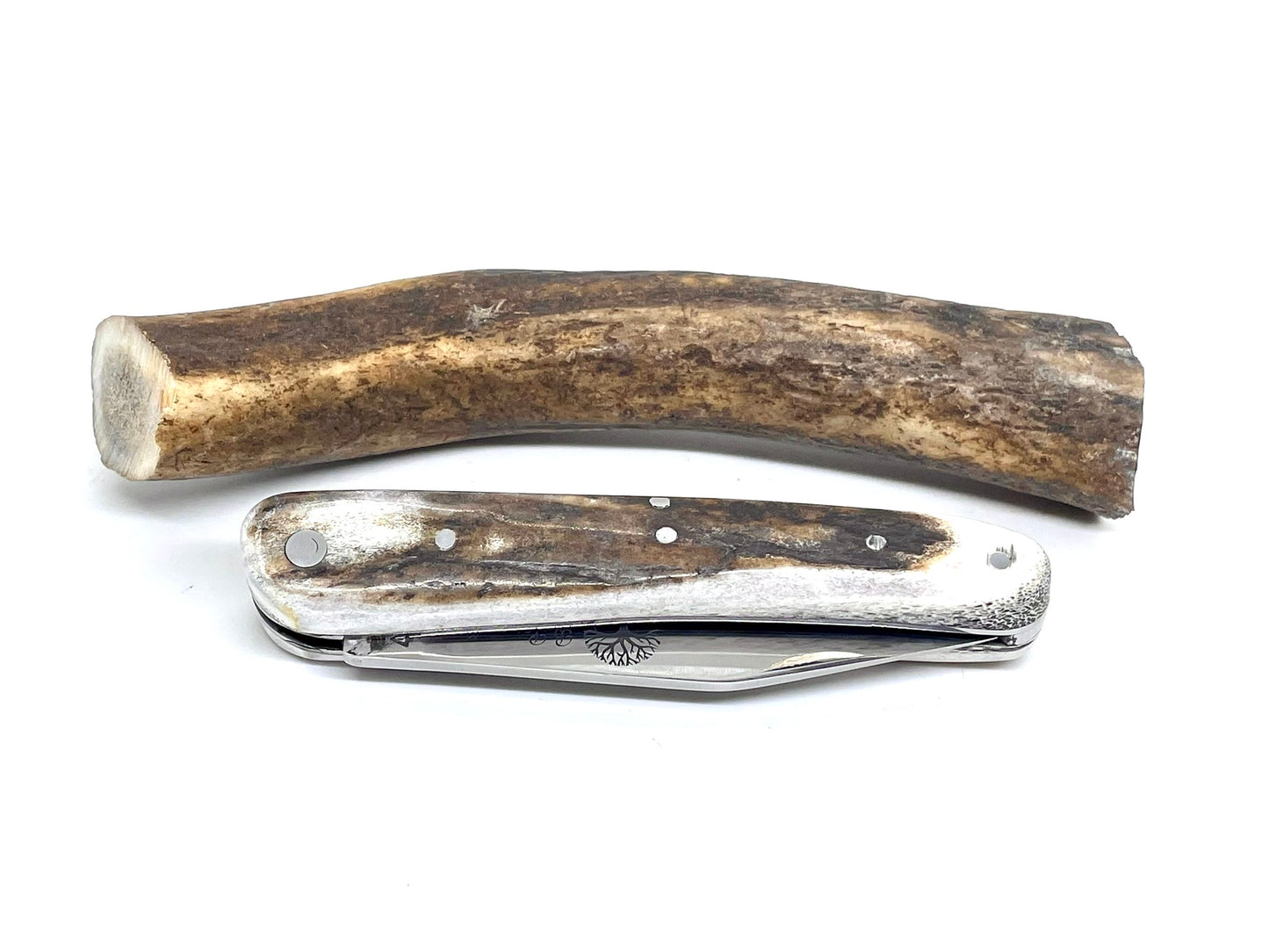 Coutellerie Passarelli - Couteau Alsacien lame pliable 10 cm Bois de Cerf