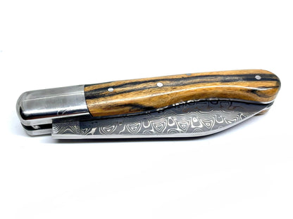 Coutellerie Passarelli - Couteau Aurillac lame de Damas 10.5 cm Ébène royale du Laos