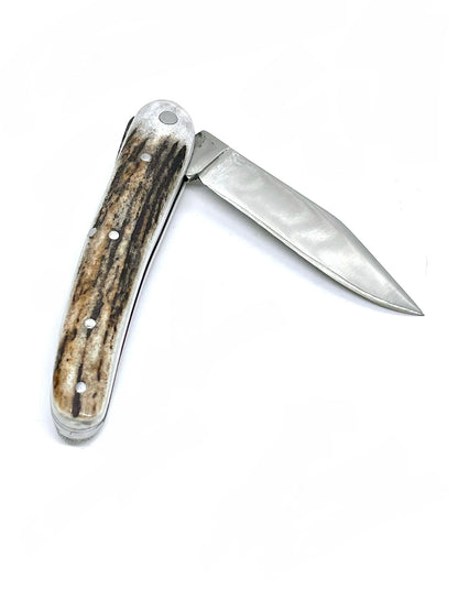 Coutellerie Passarelli - Couteau Alsacien lame pliable 10 cm Bois de Cerf